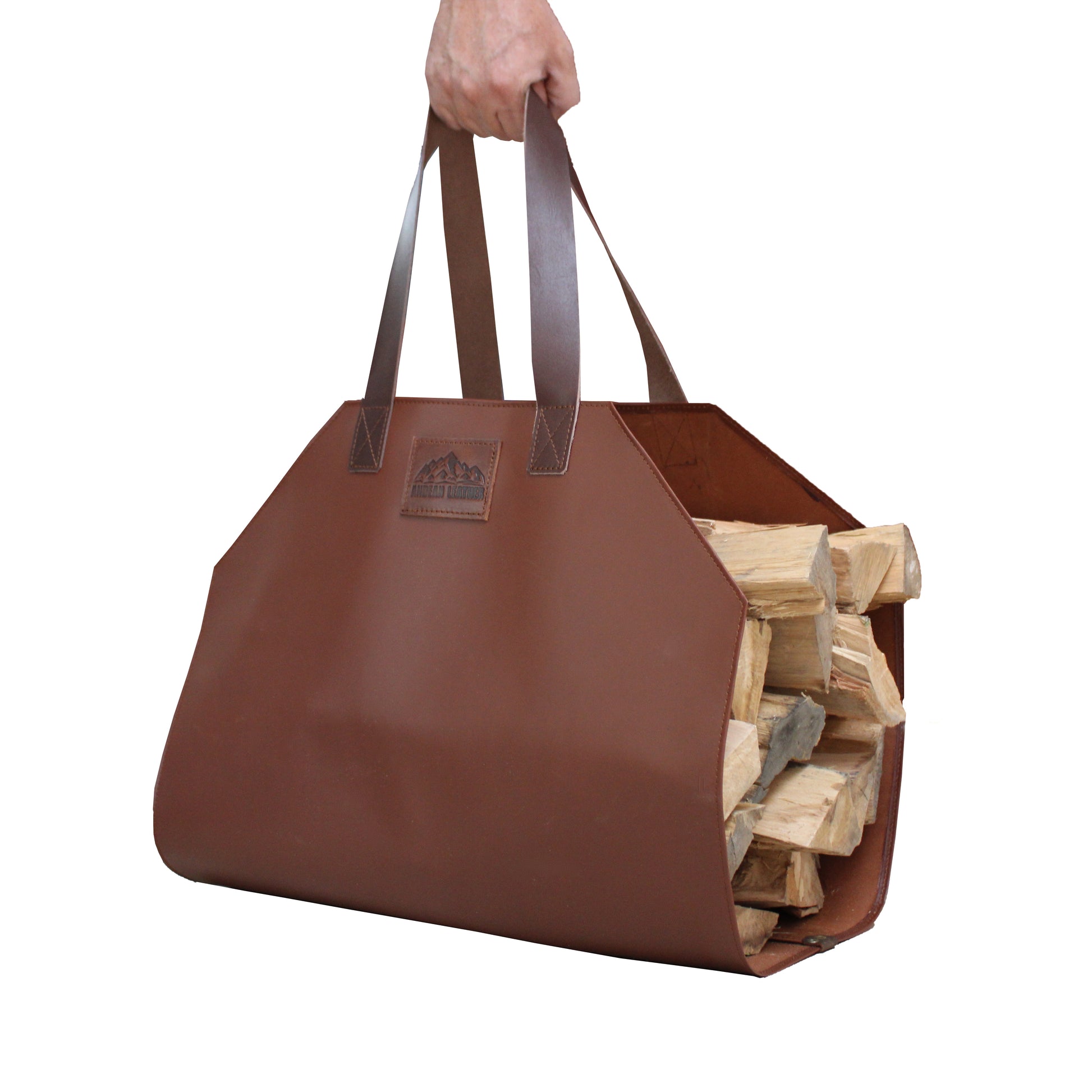 Andean Leather - Leather Firewood Carrier, Log Carrier for Firewood, F